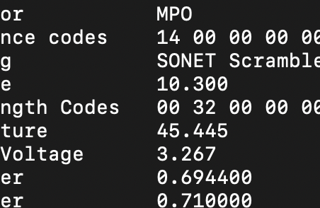 Solaris 11.4 SRU 81: Transceiver information